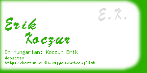 erik koczur business card